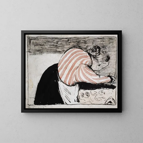 Old woman setting the table - Édouard Vuillard — framed artwork on a wall