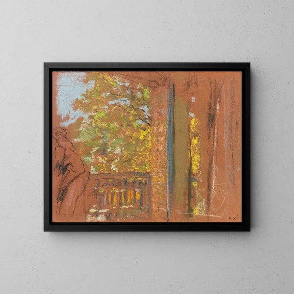 van het balkon bij de Closerie des Gents Vaucresson - Édouard Vuillard — ingelijst kunstwerk aan de muur