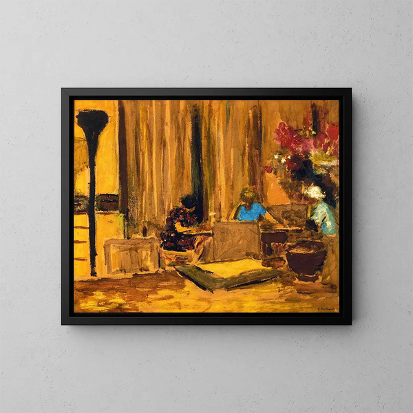 De biljartkamer in het kasteel van Clayes - Édouard Vuillard — ingelijst kunstwerk aan de muur