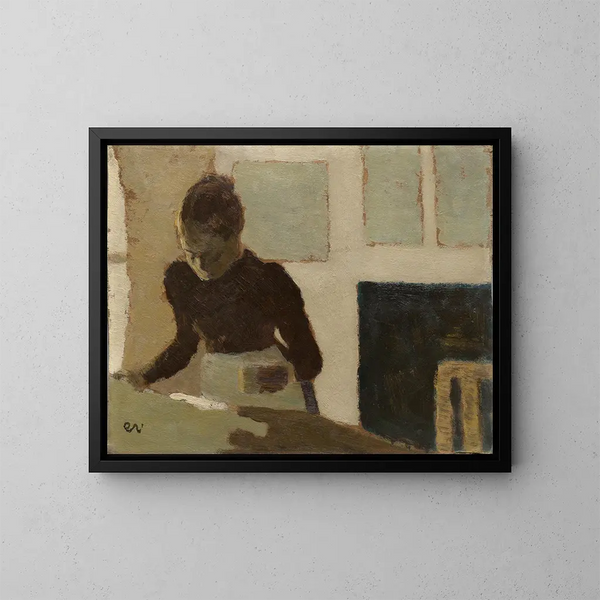 Woman ironing - Édouard Vuillard — framed artwork on a wall