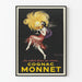 Vintage poster Cognac Monnet du Soleil in een glas