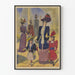Vintage poster elegant vrouw en meisjes met hoepel en springtouw