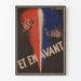 Vintage poster En avant - Driekleurige muurschildering decoratie