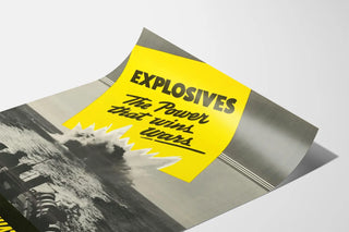 Vintage oorlogsposter Explosieven De kracht die oorlogen wint