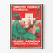 Vintage poster van de Expositie Koloniale van Straatsburg Afrikaans dorp