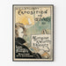 Vintage poster tentoonstelling kunstwerken op hout en zee