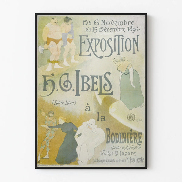 Oud poster van de tentoonstelling H.G. Ibels 1894 wanddecoratie vintage