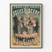 Vintage poster Folies-Bergère Les Elliott op oude fiets