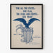 Amerikaanse patriottische poster met adelaar en wapenschild met sterren en strepen