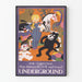 Vintage Kerstmis Winkelen en Reizen ondergronds Poster