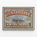 Vintage poster van Cunard Line New York Liverpool — ingelijst kunstwerk aan de muur