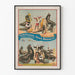 Vintage poster van een groep zeeleeuwen en otters van Forepaugh & Sells Brothers