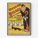 Vintage cartoonposter met humoristisch personage en zwarte kat