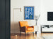 Decoratieve poster Freedom met blauwe en witte bloemmotieven