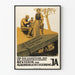 Vintage poster over alcoholwetgeving voor sociale zekerheid