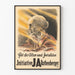 Vintage poster voor sociale initiatieven voor ouderen en invaliden