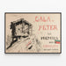 Vintage poster Gala Peter Zwitsers melkchocolade — ingelijst kunstwerk aan de muur