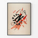 Artistieke typografische poster in rood en zwart