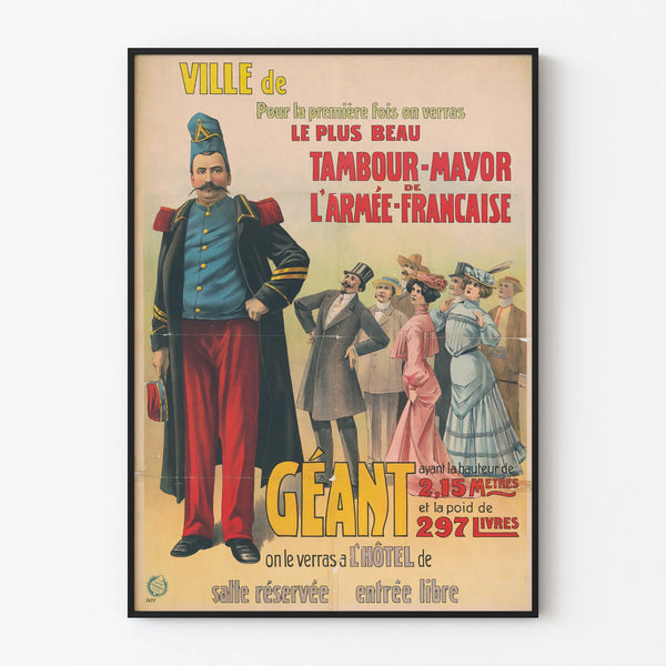Vintage Poster van de Grootse Tambour-Major van het Franse Leger