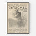 Vintage Gerschel reclameposter voor lithografische drukinkt
