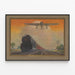 Vintage Poster van Trein en Vliegtuig Pennsylvania Railroad — ingelijst kunstwerk aan de muur