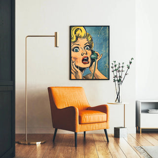 Pop Art Affiche - Verrassing aan de Telefoon