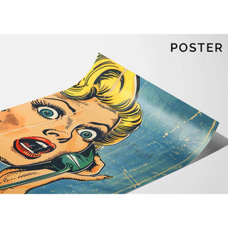 Pop Art Affiche - Verrassing aan de Telefoon
