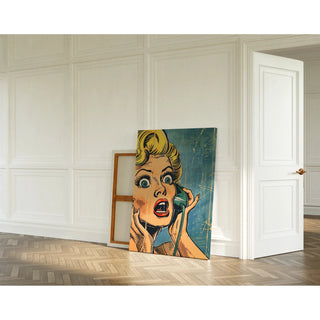Pop Art Affiche - Verrassing aan de Telefoon