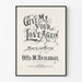 Vintage typografische poster Give Me Your Love Again