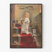 Vintage children's poster with cat and dog on staircase