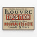 Vintage poster of the Louvre Department Stores summer exhibition of new arrivals — framed artwork on a wall