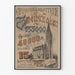 Oude loterijposter met illustratie van een gotische kerk