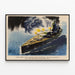 Poster schip H.M.S. Nelson in actie met 16-inch kanonnen — ingelijst kunstwerk aan de muur