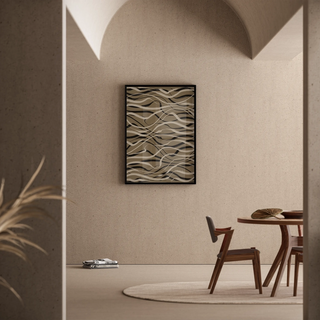 Affiche Boheemse Golven Beige en Zwart - Hedendaags Ontwerp