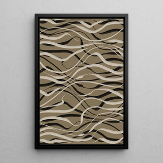 Affiche Boheemse Golven Beige en Zwart - Hedendaags Ontwerp