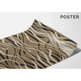 Affiche Boheemse Golven Beige en Zwart - Hedendaags Ontwerp