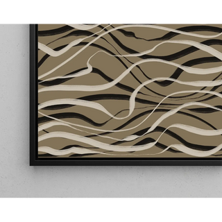 Affiche Boheemse Golven Beige en Zwart - Hedendaags Ontwerp