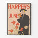 Vintage Harper's juni poster met student in toga en pijp