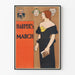 Vintage poster Harper's March elegante vrouw in zwarte jurk