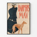 Vintage poster Harper's May met elegante vrouw en windhond