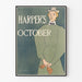 Vintage poster Harper's October met elegante vrouwelijke silhouet
