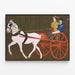 Vintage poster Harper's September met koets en wit paard — ingelijst kunstwerk aan de muur
