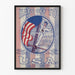 Amerikaanse patriotische vintage poster met zeeman en vlag U.S.A.