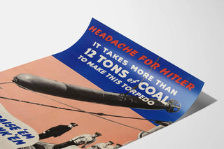 Militaire Propagandaposter Torpedo en Steenkool