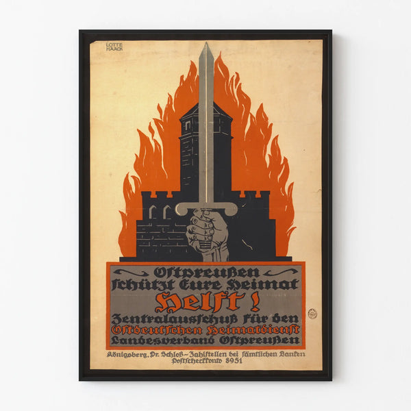 Vintage poster Oost-Pruisen bescherm je vaderland - Historische wanddecoratie
