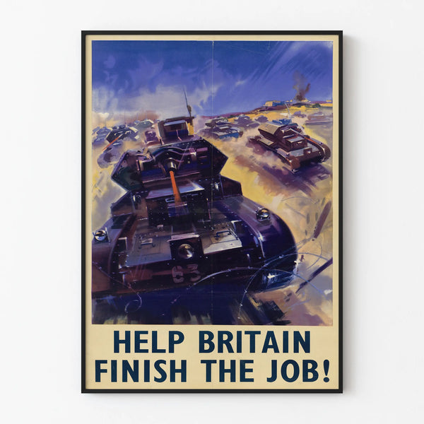 Vintage Poster Wanddecor Oorlog - Help Groot-Brittannië de klus te klaren