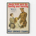 Vintage poster oorlogsbesparingszegels - hulp en steun aan de soldaat