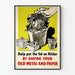 Vintage propagandaposter - Metaal- en papierrecycling tegen Hitler
