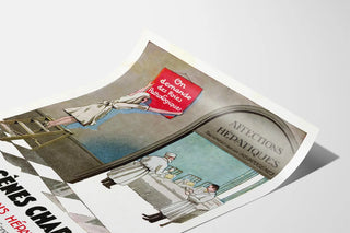 Vintage reclameposter Hépatogènes Charvoz voor leveraandoeningen