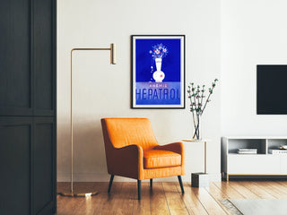 Vintage poster Hepatrol Anemie in blauw en roze